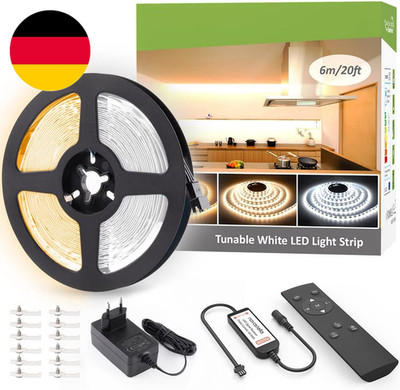 NOVOSTELLA LED Strip 6M Dimmbar, LED Streifen Warmweiß 3000K Bis Kaltweiß 6500K,