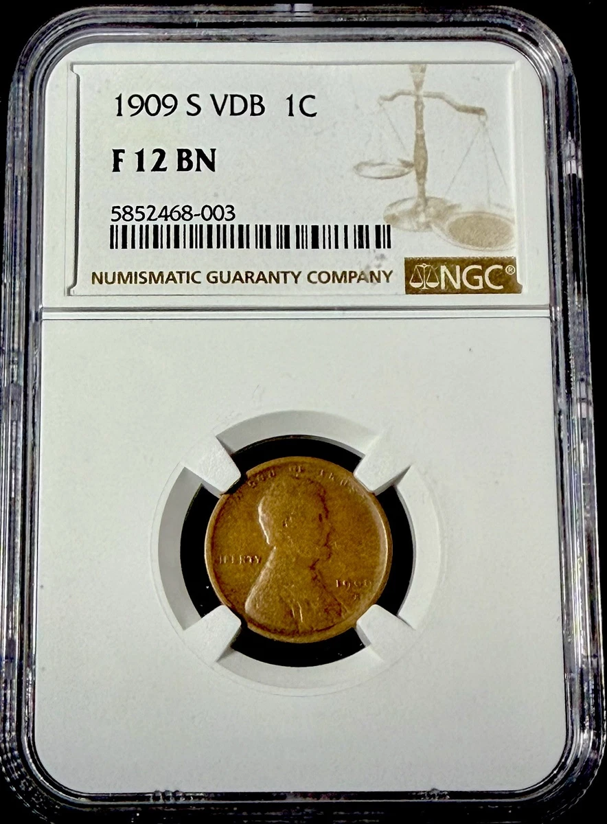 F 12 Graded 1909 Year Lincoln Wheat US Small Cents (1909-1958) for