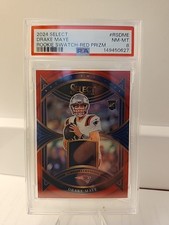 2024 Panini Select - Rookie Swatches Drake Maye #RS-DME Red Prizm (MEM, RC)