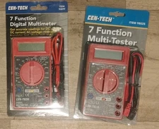 Lot of 2 CEN-TECH 7 Function Multi-Tester Multimeters