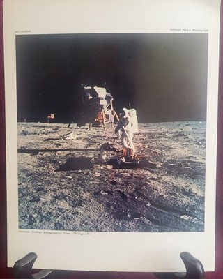Official NASA Photo Aldrin Stands by PSE - Apollo 11 Moon Landing July 20, 1969