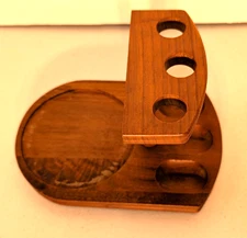 Vintage Decatur Industries Deco 3 Pipe Stand Made of Genuine Walnut-No Ash Tray