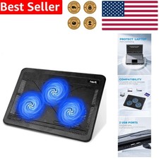 HV-F2056 USB Laptop Cooler 17 Inch Slim 3 Fan Portable Cooling Pad Black