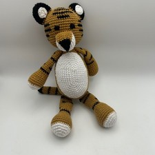 Handmade Crochet Tiger Plush Stuffed Animal Toy Cute Nursery Decor Baby Gift