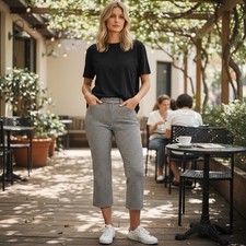 Lauren Ralph Lauren Wool Crop Trouser Pants Houndstooth High Rise 8P