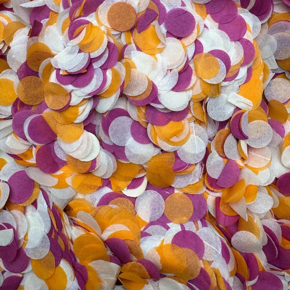 Papel de boda biodegradable confeti mezcla de colores papel de seda ecológico círculo confeti Foto 4 de 4