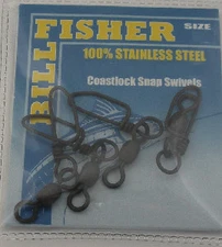 Sea Striker BCSS20 Black Coastlock Snap Swivel 3Ct 225Lb. Stainless-Brass