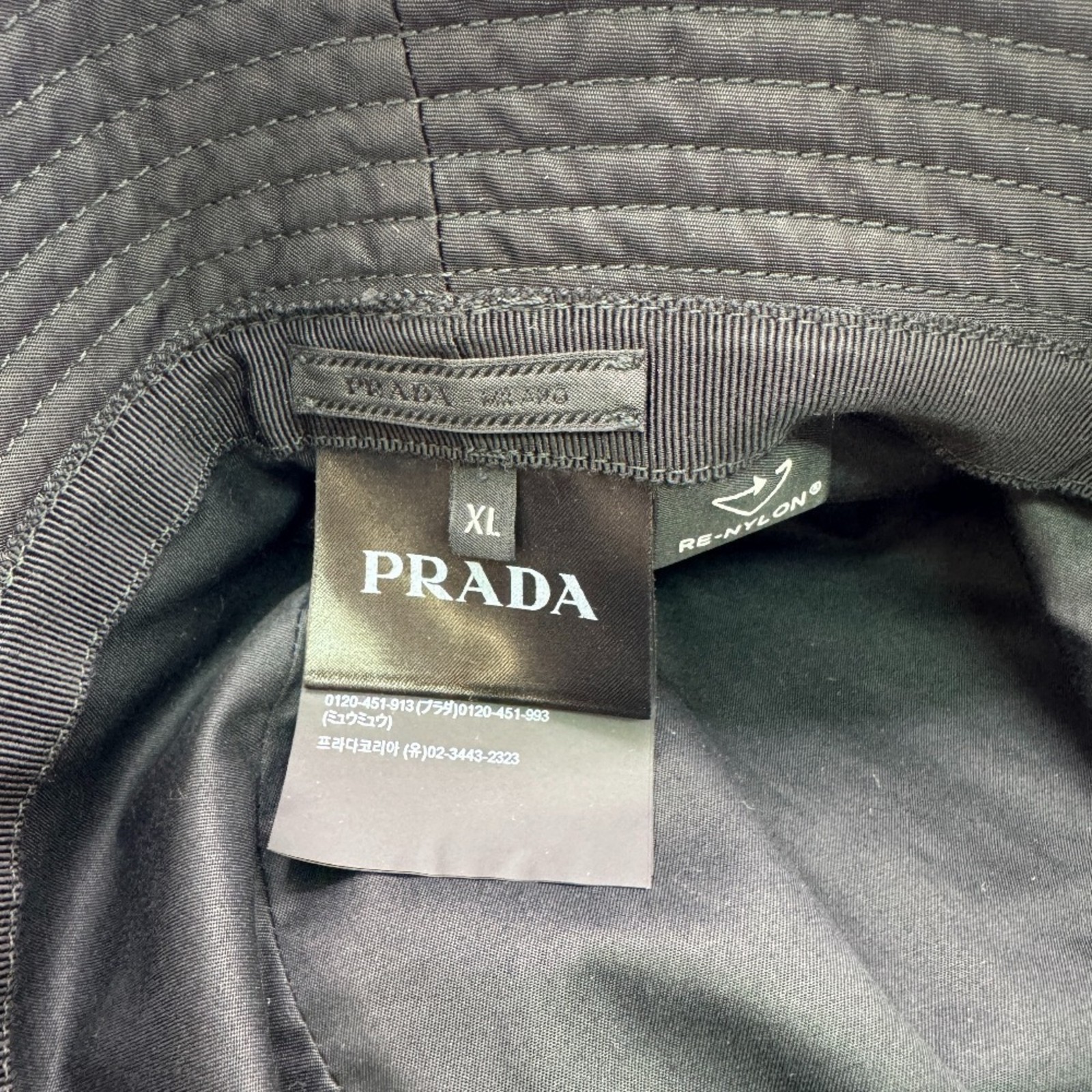 PRADA 2HC137 RE-NYLON Triangle Bucket Hat, Black, Men's GZl1f7vq thumbnail 9