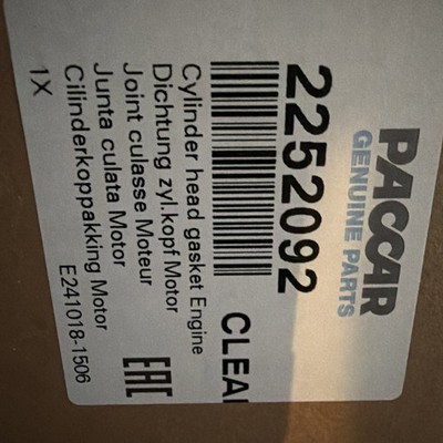 New Oem Genuine Paccar Head Gasket. Part 2252092. For Epa17 $$ NEW LOW PRICE $$