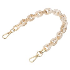 PATIKIL Acrylic Purse Strap, 15 Inch Chain 15", White/Brown