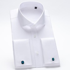 Men's Windsor Collar Non Iron Cotton 100 Long Sleeve French Cuff Dress Shirts