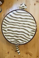 Home Essentials And Beyond Cake Stand Collection PRC 10" Striped Cat Rare Design