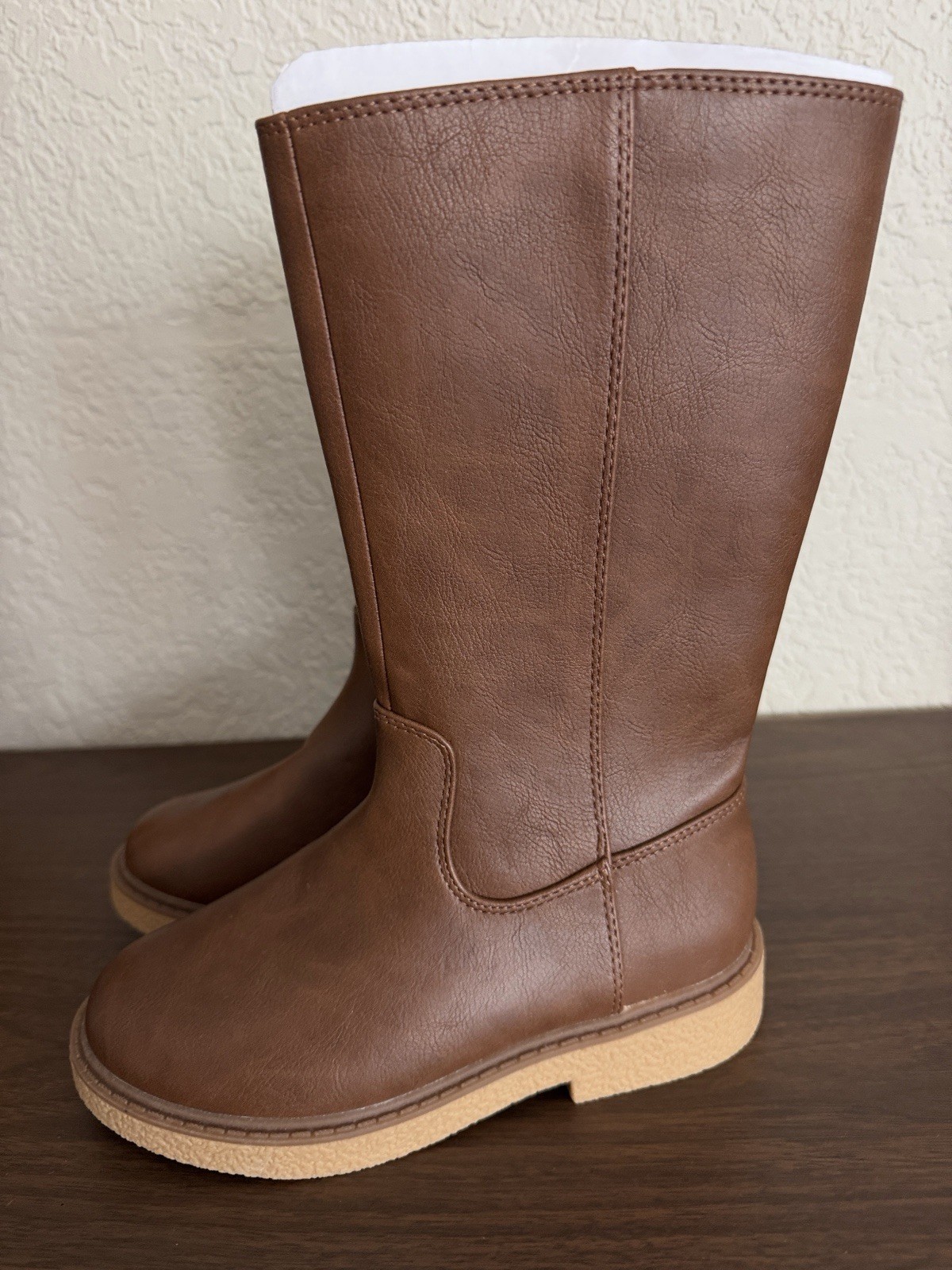 Cat & Jack Brown Synthetic Mid-Calf Unisex Kids Boots US 1
