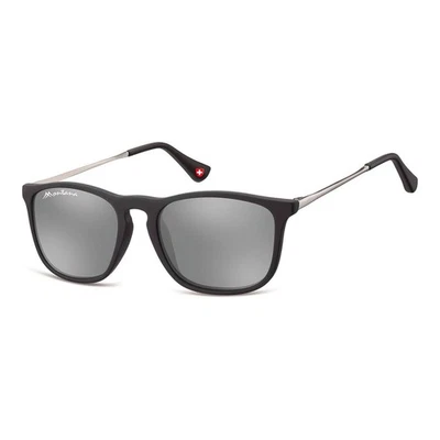 Lunettes Montana CS72 Carré Revo Mirror Noir Argent MiRoirées Cadre Métal 48 mm - Photo 1/2