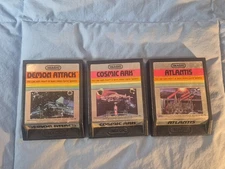 Lot of 3 Atari Imagic Game Cartridges: Demon Attack, Atlantis, Cosmic Ark