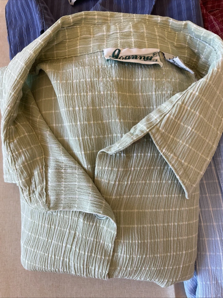 6 Lot Joanna Womens Button Down Shirt Top Blouse Petite Large PL Plaid Z57 - Image 4 of 4