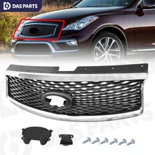 For 2016 2017 INFINITI QX50 Grey Black Front Bumper Upper Grille Grill Chrome