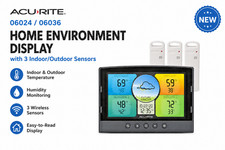 AcuRite 06024/06036 Home Environment Display Temp Humidity Station 3 Sensors New