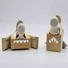 MARTHA STEWART Set/2 - BORDER AND CORNER "CROWN" PAPER PUNCH SCRAPBOOKING HTF