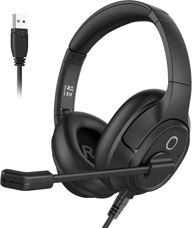 Wired USB Computer Headset with Environmental Noise Cancelling for Clarity - Image 3 of 4