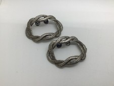 Vintage 1960s Signed MUSI Silver Tone Shoe Clips