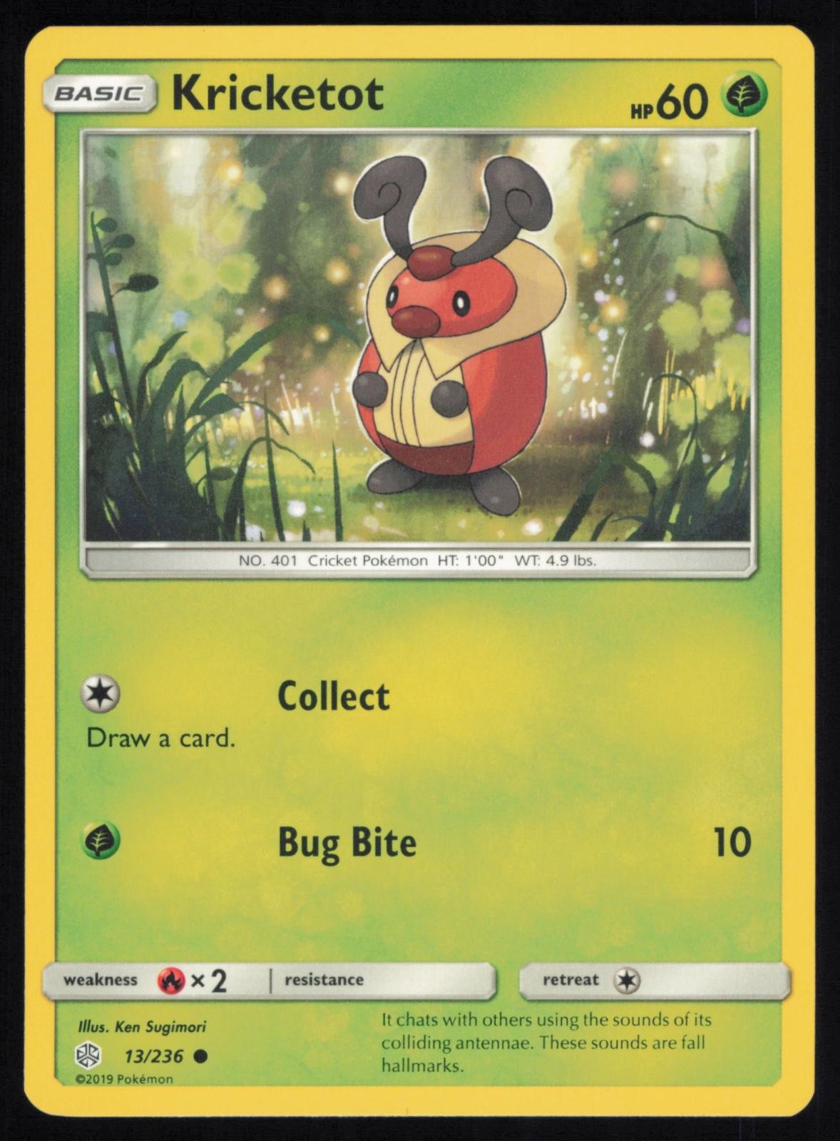 Kricketot 13/236 Common Pokemon Cosmic Eclipse CEC NM