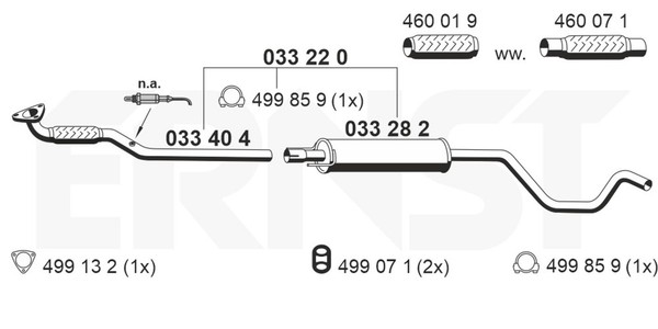 MittelschalldäMpfer Set Ernst 033220 FüR Opel X03 Meriva GroßRaumlimousine E75-image