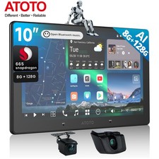 ATOTO 10" X10 2DIN Android ChatGPT 5 Car Stereo GPS Radio HD DVR Dash/Rear Cam