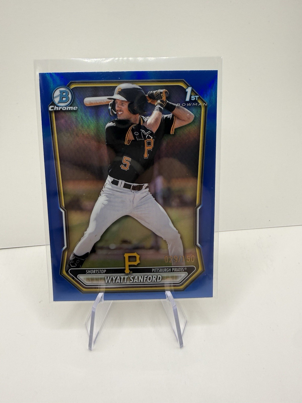 2026 Bowman Baseball 1st Bowman Chrome Wyatt Sanford True Blue /150 Pirates