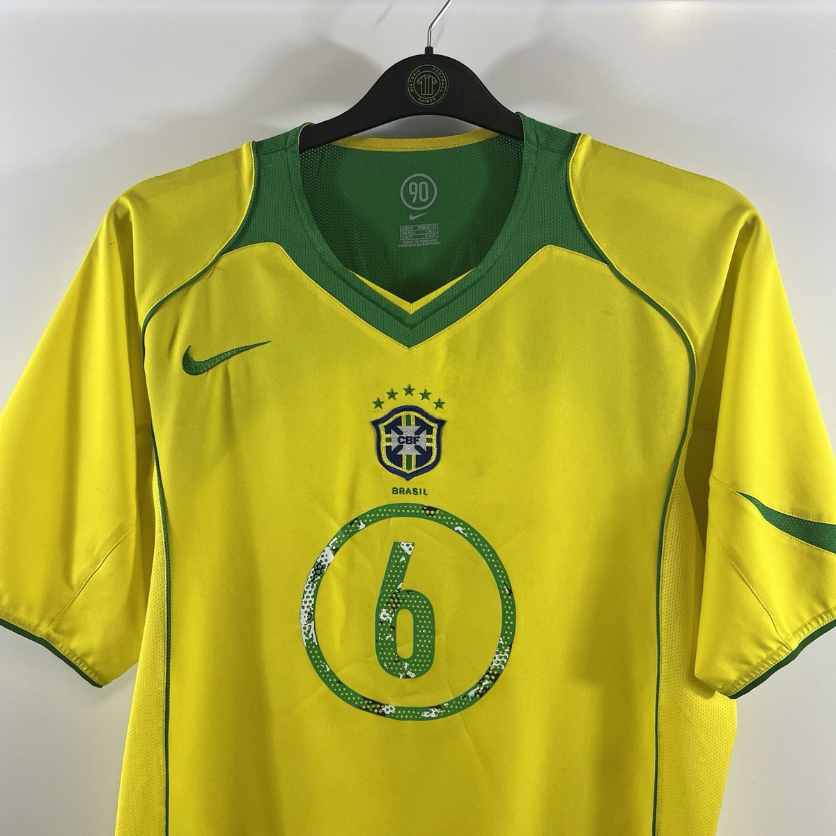 Brazil Roberto Carlos 6 Home Football Shirt 2004/06 Adults Medium