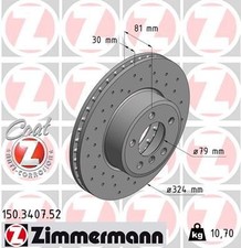 2x ZIMMERMANN Bremsscheibe 150.3407.52 f�r BMW