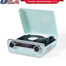 7-in-1 Vinyl Record Player Bluetooth Turntable CD AM FM Speaker Stereo Systems