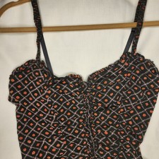 Free People Intimately Floral Ruched Smocked Tank Top Bodysuit Boho Feminine Sm