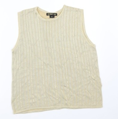 HONEY Damen Basic Tank Beige Größe M