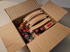 Vintage BRIO Wooden Train Track Set - 32 Pieces  2 4-piece Trains - Tunnel