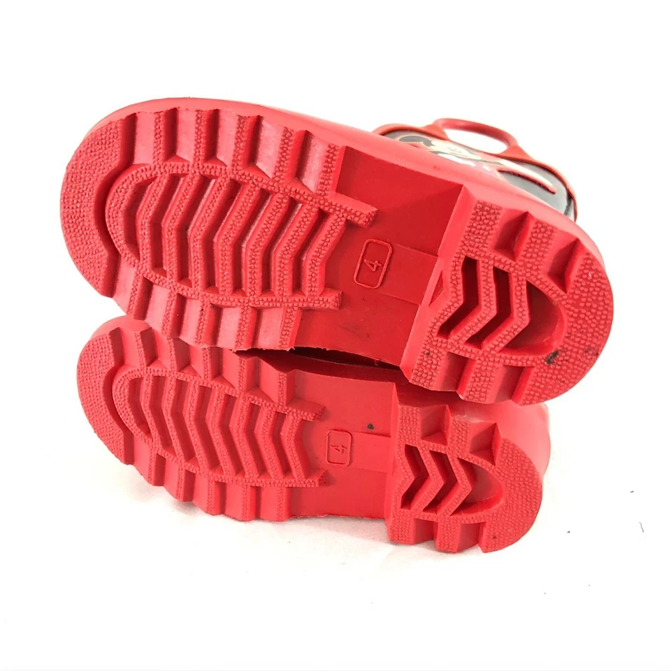 Disney Niños Pequeños Niños Niñas Botas de Lluvia Mickey Mouse Sin Cordones Goma Negro Rojo 4 Foto 4 de 4