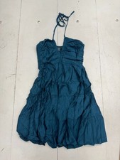 Shein Dark Blue Neck Tie Scrunch Top Sleeveless Dress Womens Size Small