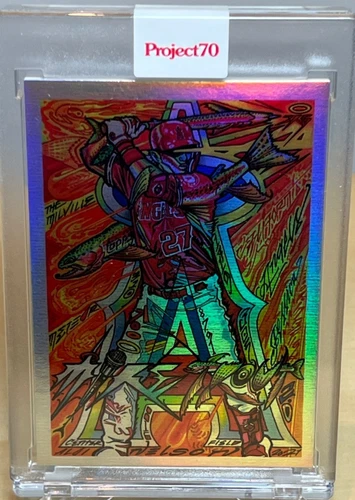 MIKE TROUT  x  JK5 * RAINBOW FOIL 69/70 * 2021 TOPPS PROJECT 70 CARD #654 ANGELS