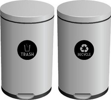 Recycle and Trash Vinyl Lettering Decal Sticker 4" x 4", Black 4" x 4"