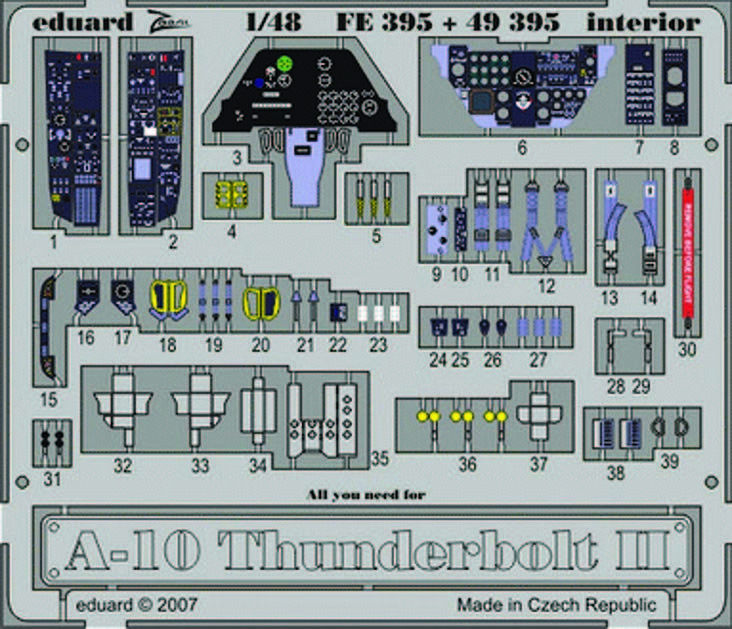 Eduard Accessories 49395 - 1:48 A-10 Thunderbolt II Interior For Hobby Boss
