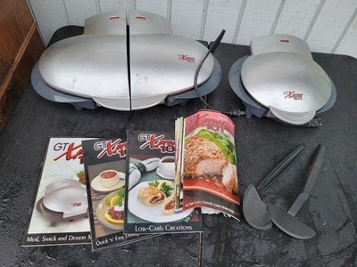 GT Xpress Electric Nonstick Grill Lot Silver 2 Units GC 702 D Books Utensils