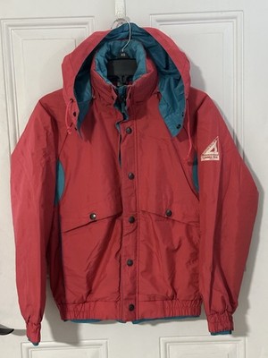 Descente Sierra Field Gore-Tex Hooded Colorblock Ski Jacket Red Blue Size SS