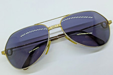 VINTAGE AUTHENTIC CARTIER SUNGLASSES SANTOS GOLD PLATED FRANCE SIZE 56-16 / 135