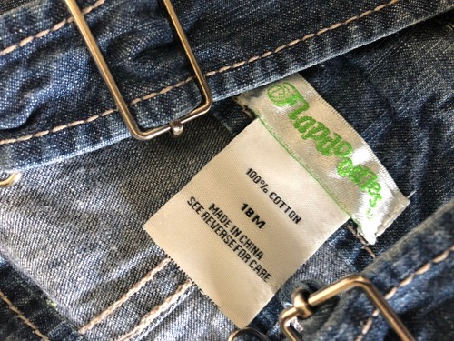 FapDoodles Baby Girl Toddler Jean Overalls Sz 18 Months 18M Embroidered Flowers - Picture 9 of 15