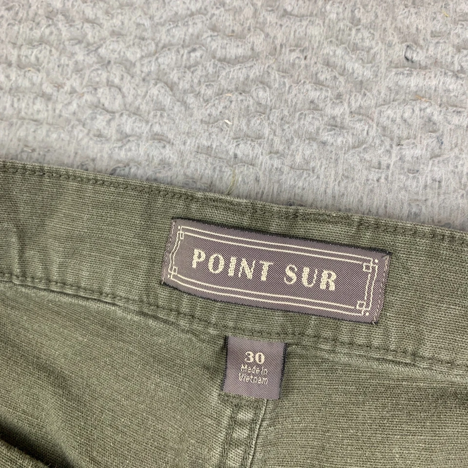 J. Pantalones Crew Point Sur Pierna Ancha Mujer 30 Cortos Lavado Verde Minimalista Foto 3 de 4