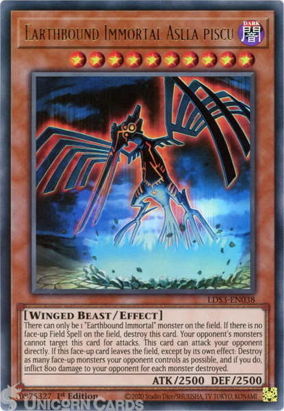 LDS3-EN038 Earthbound Immortal Aslla piscu :: Ultra Rare 1st Edition Mint YuGiOh