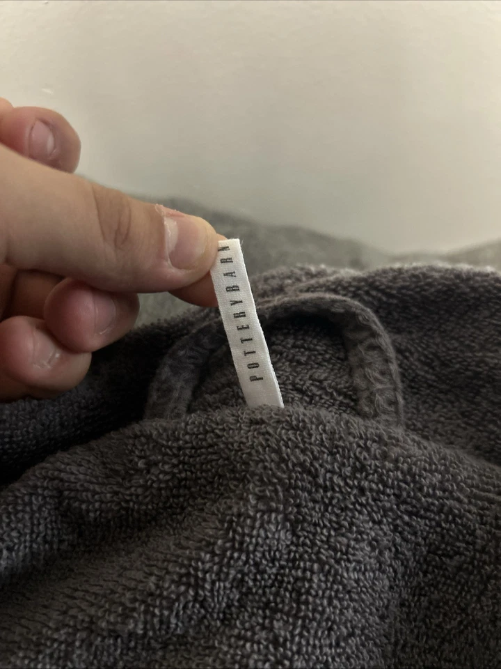 Bata Pottery Barn Gris Tejido Waffle Resort Talla Grande Ligeramente Usada Foto 3 de 4