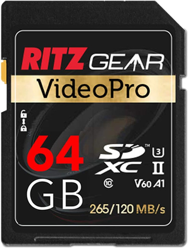 64GB High-Speed SDXC UHS-II SD Card, C10, U3, V60, Full-Hd & 8K Memory Card f...