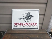 Winchester Metal Sign Gun Shop Garage Hunting Cabin 9x12" 50148