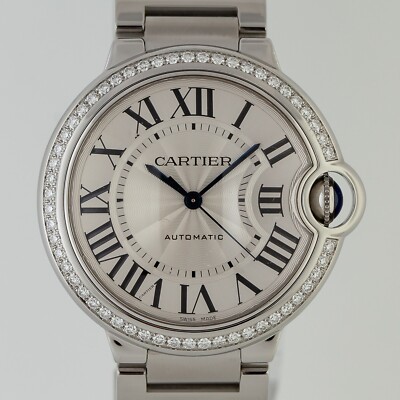 Cartier Ballon Bleu 36, Ref W4BB0017, Ladies, St Steel, Automatic, Diamond Bezel